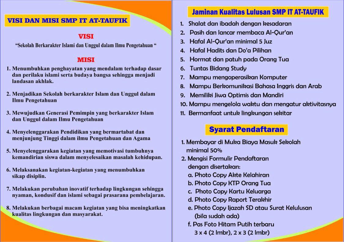 Brosur SMP Yayasan Bina Sampurna